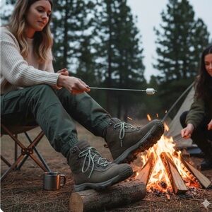 Merrell Brown and Green Hiking Boots Rugged Outdoor Footwear